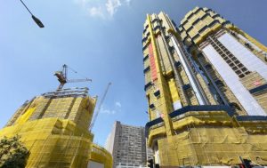 香港柴湾重建项目海德园楼盘正在建设