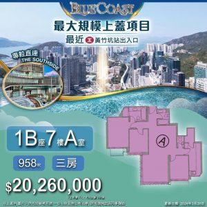 香港Blue Coast大三房户型及价格